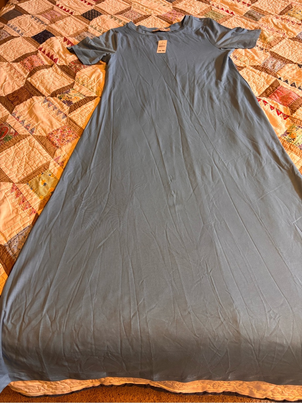 Simple Short-Sleeve Blue Maxi Dress - Loft